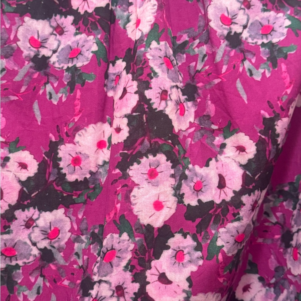 &merci Floral Puffy Sleeve Top Size Small - Picture 5 of 6